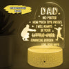 73343-Happy Father&#39;s Day From Financial Burnden Personalized Night Light H0