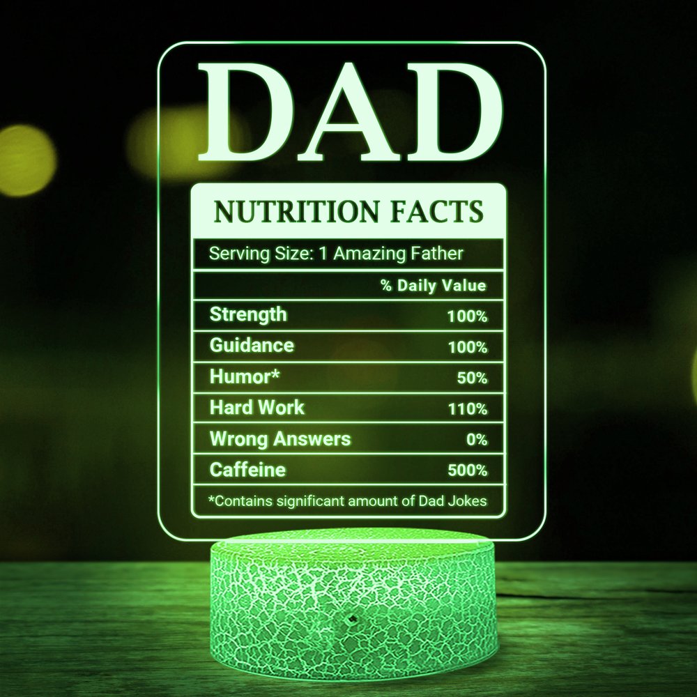 72973-Happy Father's Day Dad Nutrition Facts Night Light H0