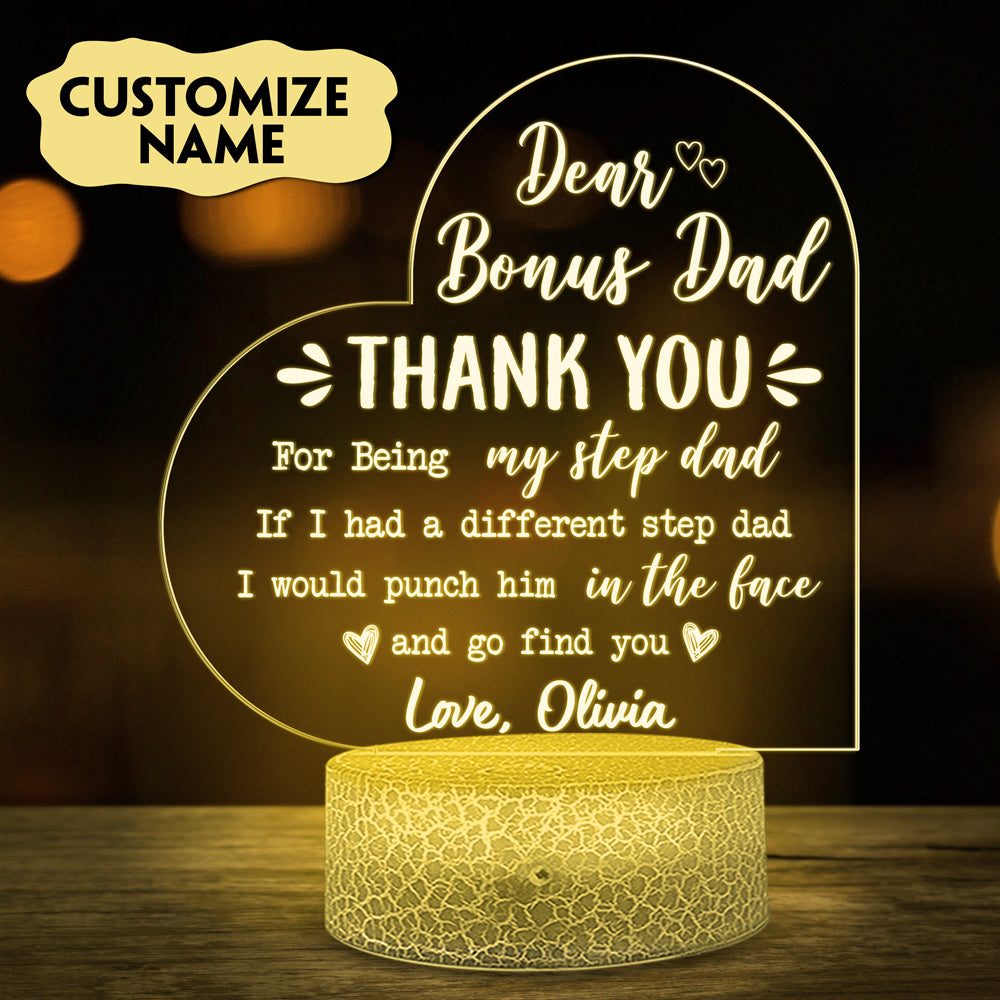 73032-Happy Father's Day If I Had Another Step-dad Personalized Night Light H0