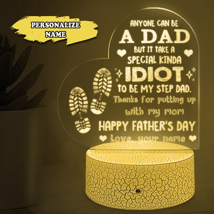Happy Father's Day Kinda Idiot Stepdad Personalized Night Light