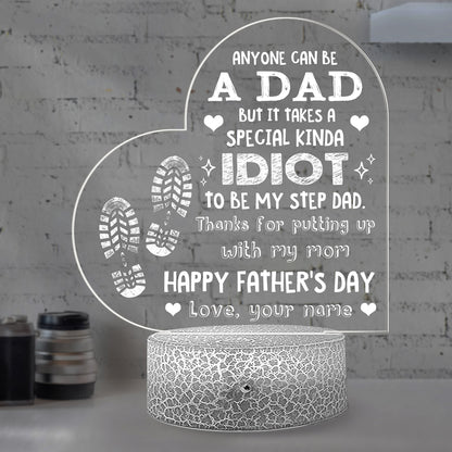 Happy Father's Day Kinda Idiot Stepdad Personalized Night Light
