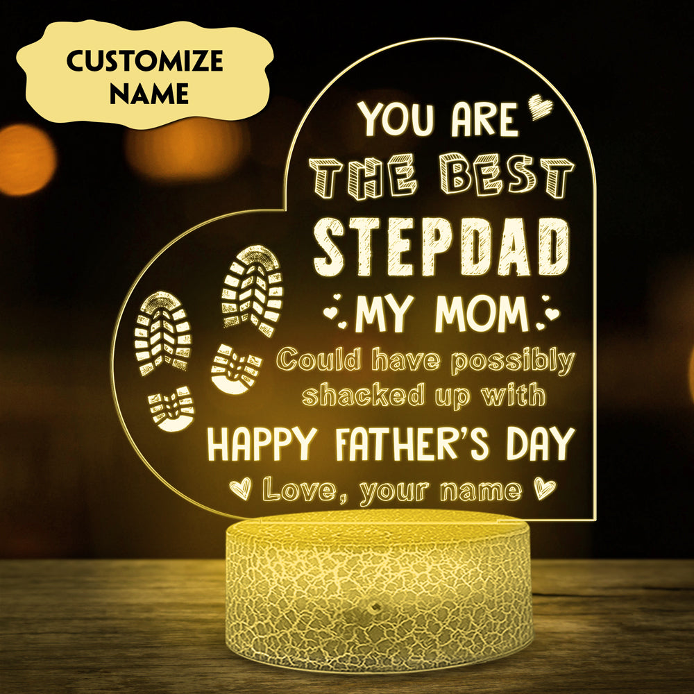 73320-Happy Father's Day The best Step-dad Personalized Night Light H0