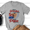 74526-Father&#39;s Day Being Papa US Flag Hands Of Kids Personalized Shirt H1