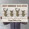 74547-Father&#39;s Day Best Buckin Dad Ever Personalized Canvas H2