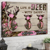 75781-Father&#39;s Day Deer with Daddy Gift Form Children Personalized Canvas H3