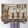 75769-Father&#39;s Day Deer with Daddy Gift Form Children Personalized Canvas H1