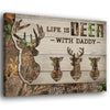 75761-Father&#39;s Day Deer with Daddy Gift Form Children Personalized Canvas H5