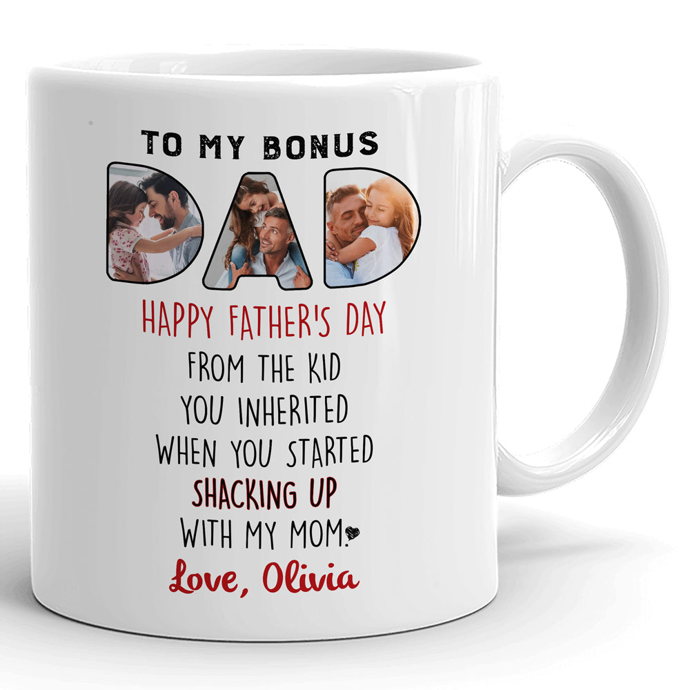 74681-Father's Day Step Dad Gift From Inherited Kids Personalized Image Mug H3