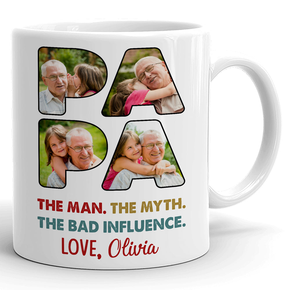 74702-Father's Day PAPA Grandpa Gift From kids Personalized Image Mug H0