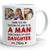 74892-Father's Day Dad Teachs Daughter Be A Man Red Personalized Image Mug H1