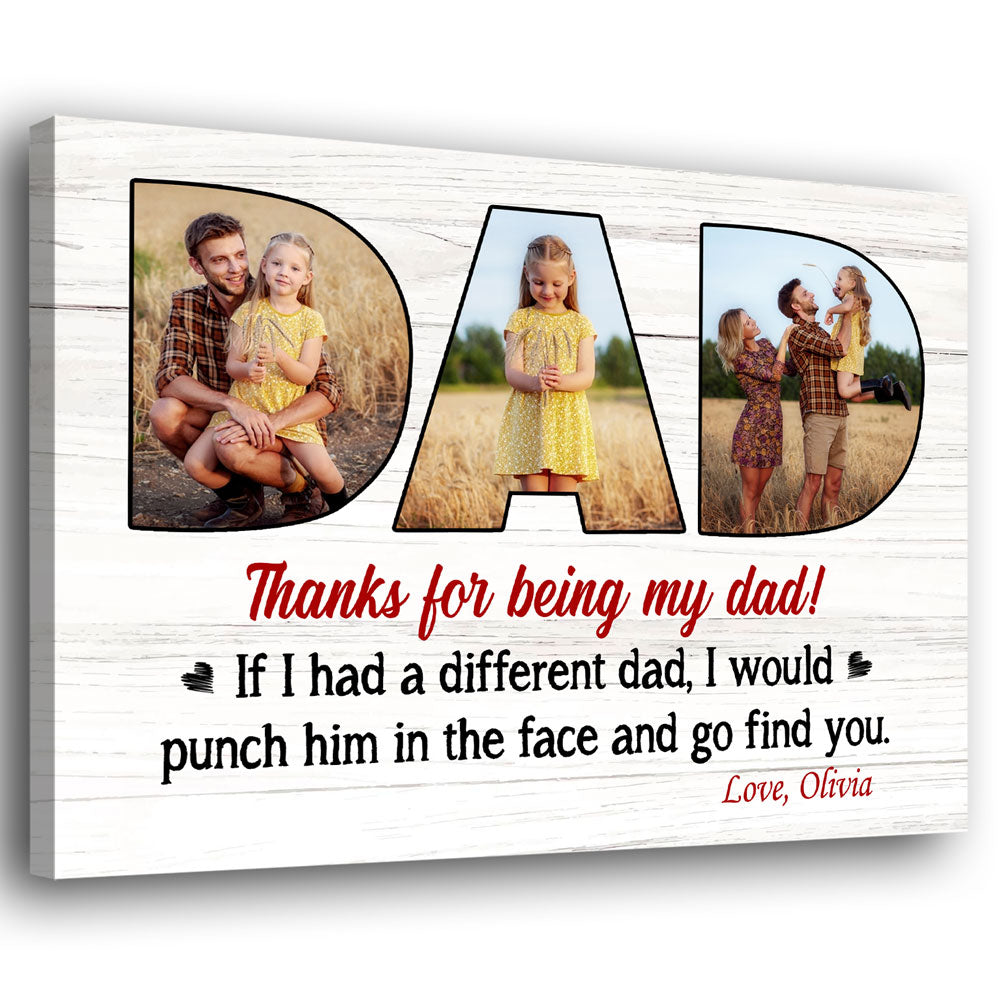 75695-Thanks For Being My Dad Gift From Children Personalized Canvas H0