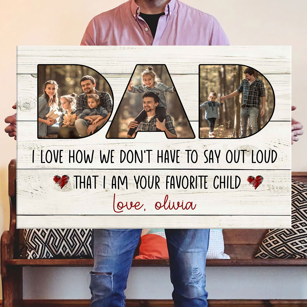 75725-Say Out Loud Favorite Child Gift for Dad Personalized Canvas H0
