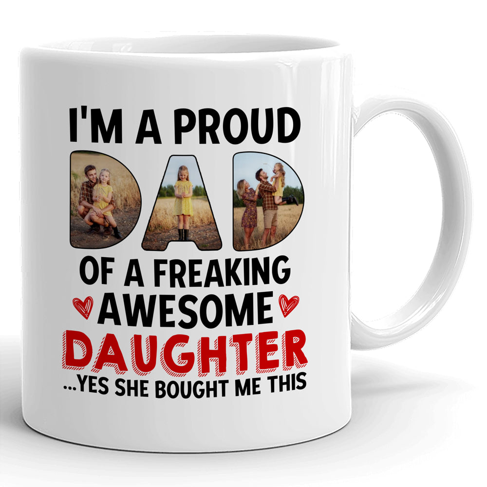 Dad And Daughter Dadasaurus Funny Personalized Mug - Vista Stars