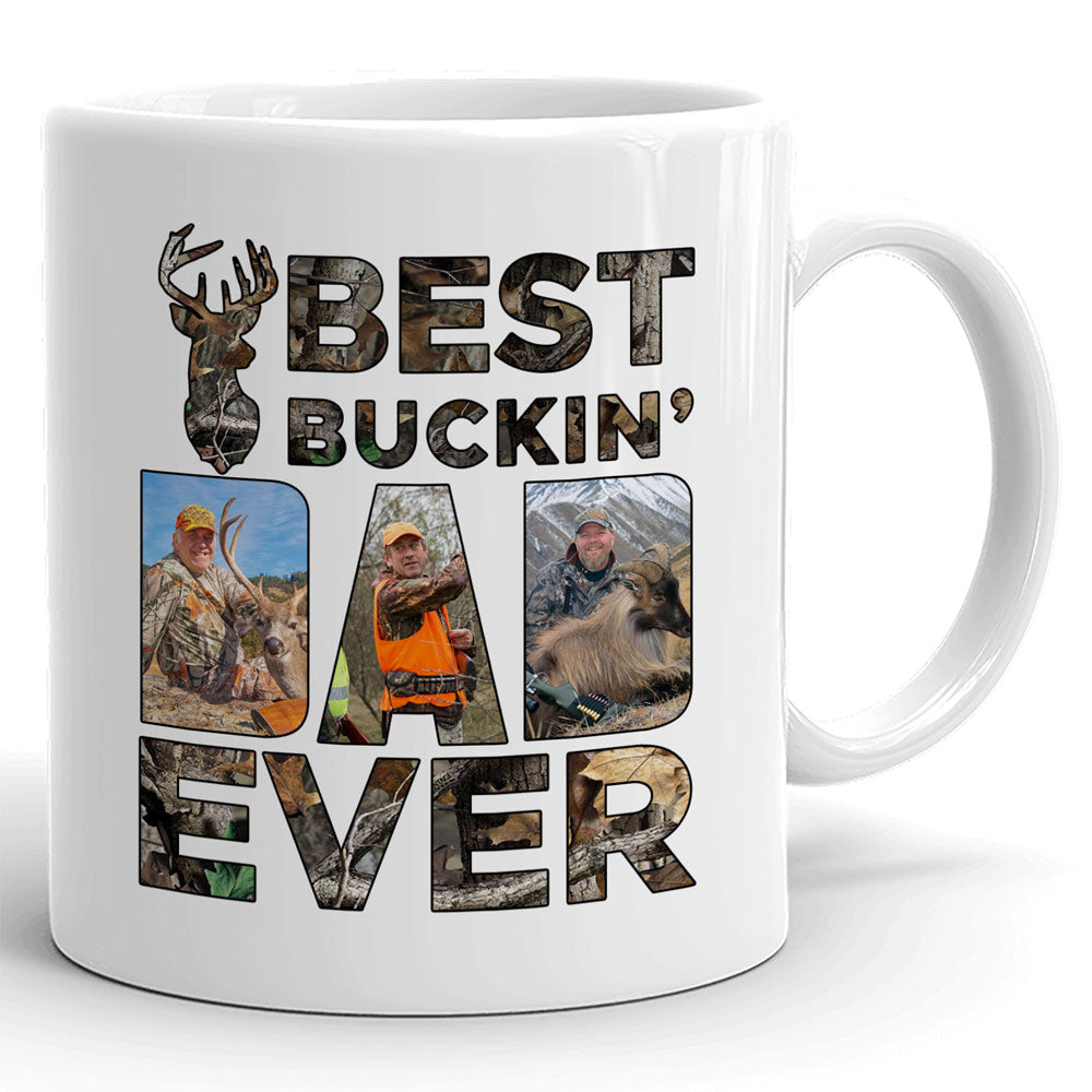 76982-Best Buckin' Dad Ever Gift For Hunting Dad Personalized Mug H2
