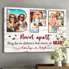 78506-BFF Gift For Bestie Never Apart Distance Not Heart Personalized Canvas H4