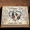 78868-Dog In Heaven Gift Pet Memorial Wonderful Life Personalized Canvas H0