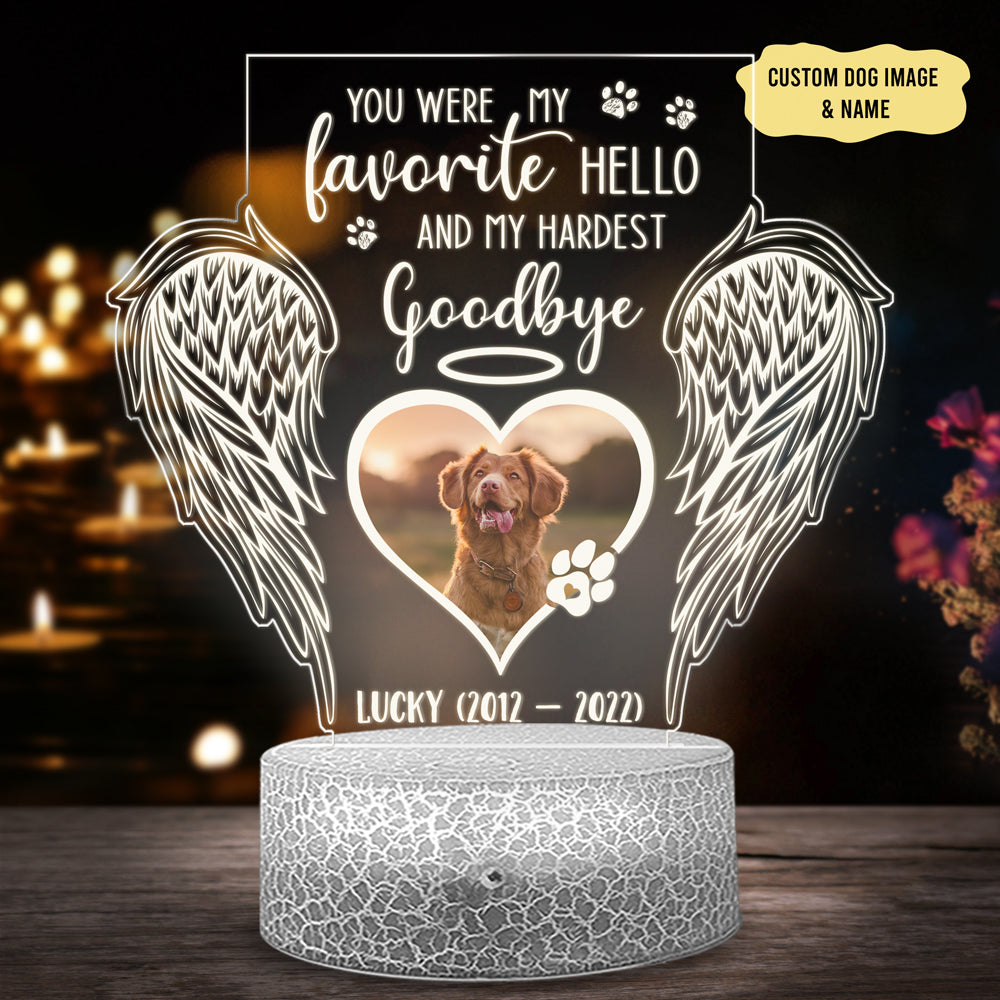 79249-Dog Lover Gift Memorial Pet Once By My Side Personalized Night Light H0