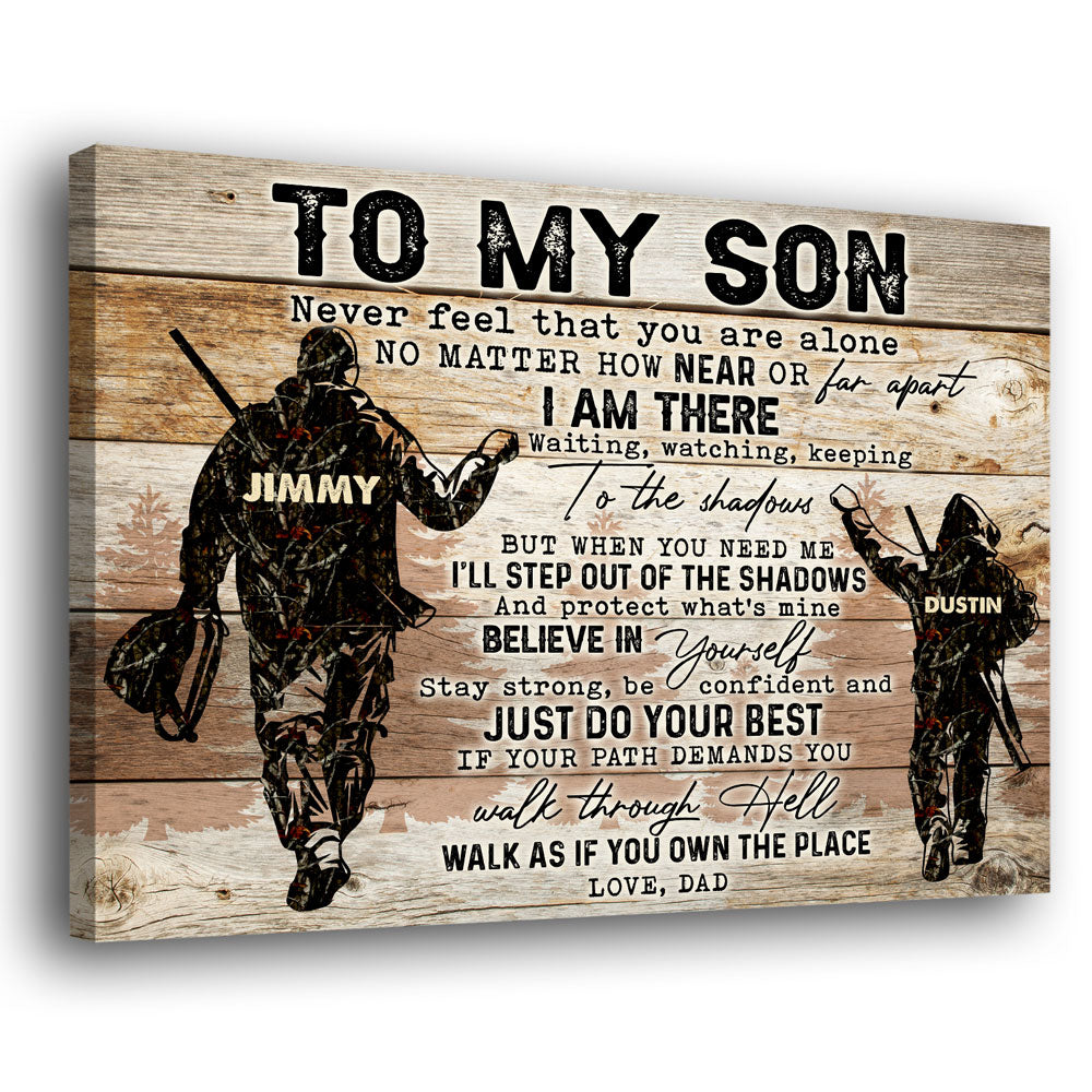 Hunting To My Son From Dad Gift For Son Personalized Canvas