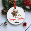 58832-Personalize Christmas Funny Ornament for Doglover, Happee Holiday Gift Ornamen H3
