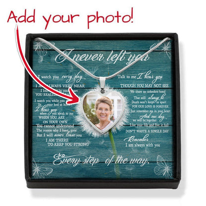 Personalized Memorial Gift For Loss Of Dad Mom I Never Left You Necklace Dandelion Message Card