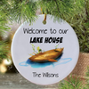 Personalized Welcome To Our Lake House Circle Ornament
