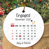 Personalized Anniversary Engaged Calendar Christmas Circle Ornament