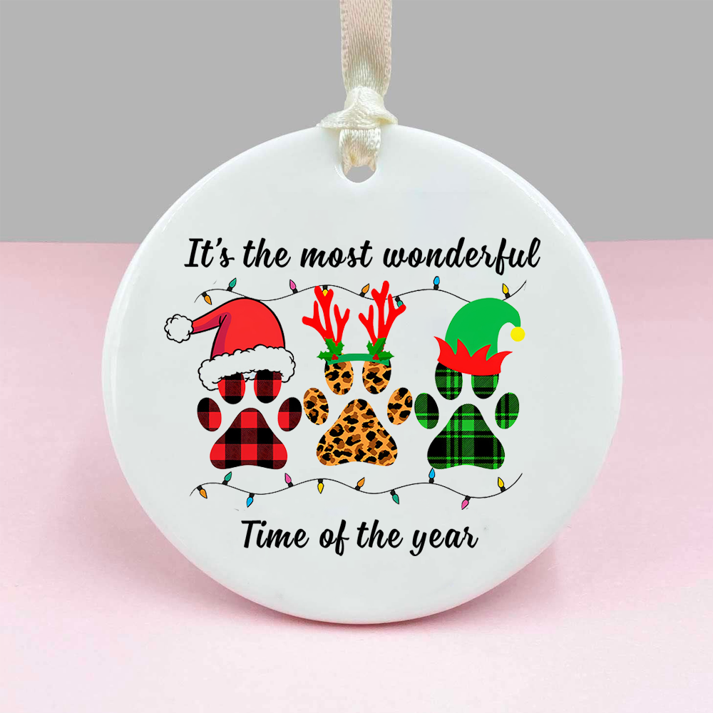 It's The Most Wonderful Time Of The Year Christmas Circle Ornament
