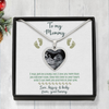 Personalized To Mommy I May Just Be A Bump Photo Heart Necklace Message Card