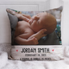 Personalized Baby Born Gift For New Mom New Dad Photo Pillow