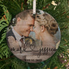 Personalized Anniversary Gift For Couple Custom Name And Date Photo Circle Ornament