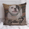 Personalized Gift For Dog Lover Heart Design Custom Name Photo Pillow