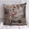 Personalized Gift For Dog Lover Paw Design Custom Name Photo Pillow