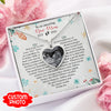 51570-Personalized Gift For New Mom Bump First Time Mom Message Card Heart Necklace H0