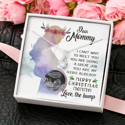 51913-Merry Christmas Personalized Gift For Expecting Mom Bump First Time Mom Alluring Beauty Necklace H0