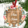 Personalized Baby&#39;s First Christmas Circle Ornament