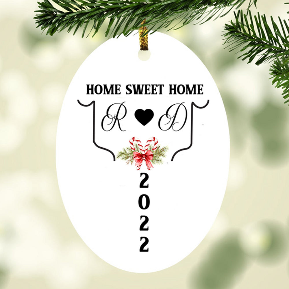 Personalized Home Sweet Home Christmas Oval Ornament