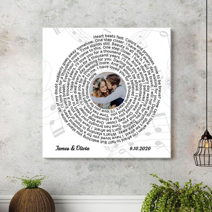 53159-Personalized Lyric Song Wedding Anniversary Couple Vinyl Record Music Gift H0