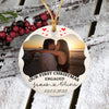 Personalized Gift For Couple Our First Christmas Engaged Anniversary Photo Circle Ornament