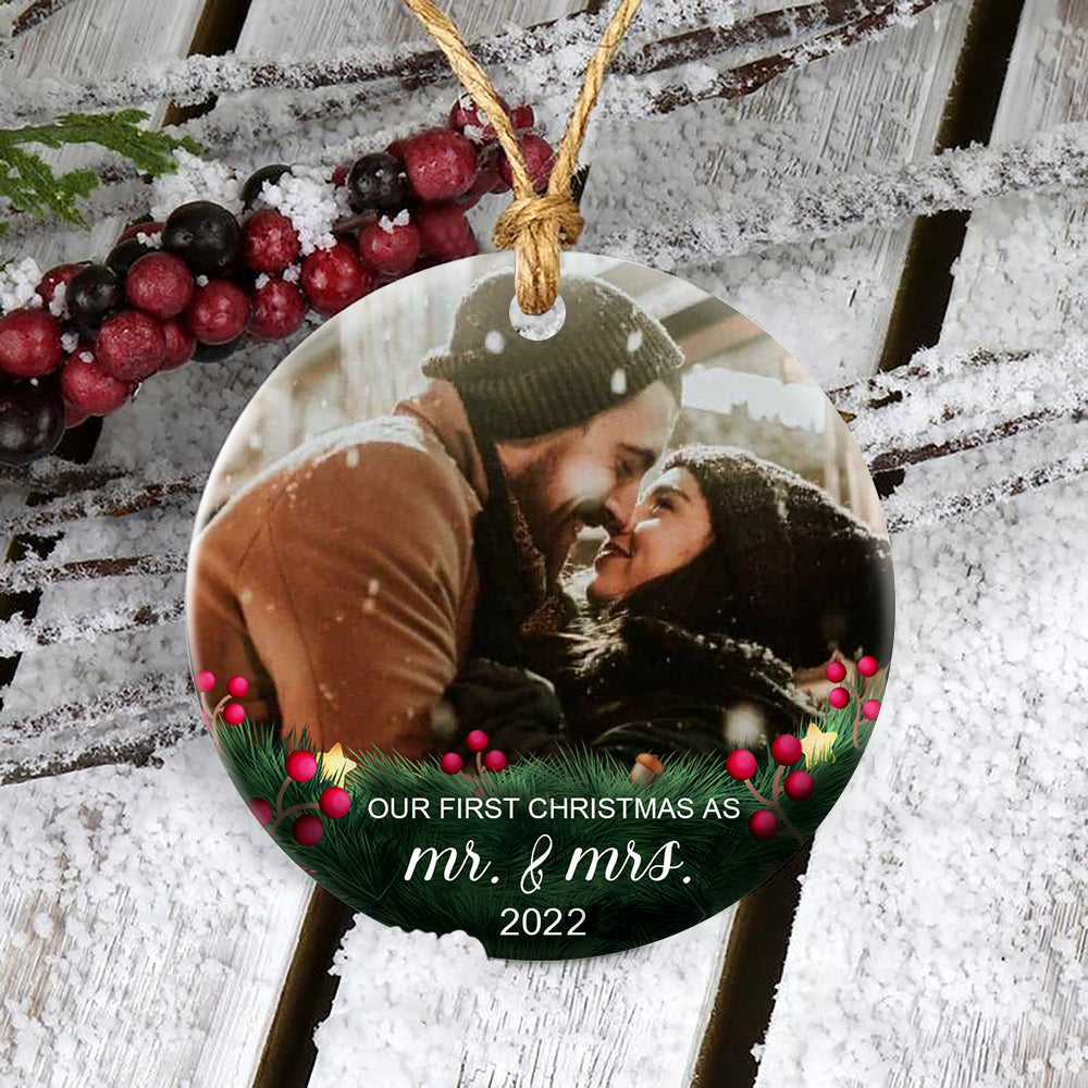 Personalized Anniversary Gift For Her Our First Christmas Gift For Him Photo Ornament 2021