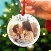 Personalized Our First Christmas As Mr And Mrs Married Photo Circle Ornament