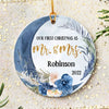 Personalized Anniversary Our First Christmas Mr &amp; Mrs Couple Christmas Ornament