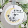 Personalized Baby&#39;s First Christmas Moon Baby Panda Sleep Ornament