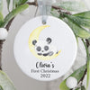 Personalized Baby&#39;s First Christmas Moon Panda Sleep Ornament