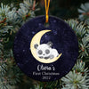 Personalized Baby&#39;s First Christmas Moon Panda Sleep At Night Ornament