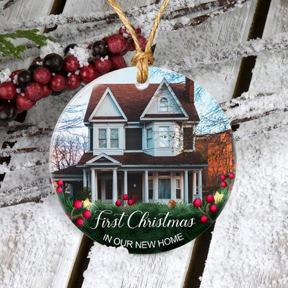 Personalized First Christmas In Our New Home Photo Ornament