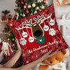 Personalized Family Name Reindeer Merry Christmas Pillow