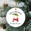 Personalized Cute Car Baby&#39;s First Christmas Ornament 2021