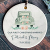 Personalized Just Married Our First Christmas Married Ornament