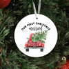 Personalized Just Married Our First Christmas Anniversary Married Ornament