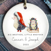 Personalized Big Brother Little Brother Baby&#39;s First Christmas Ornament